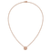 14K Rose Gold Over Sterling Silver Cubic Zirconia and Pink Glass Necklace