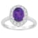 8x6mm Oval Amethyst And White Topaz Accents Rhodium Over Sterling Silver
Halo Ring