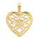 14k Yellow Gold Textured Fancy Heart Pendant