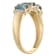10K Yellow Gold Oval 3-Stone London Blue Topaz and Diamond Ring 1.0ctw
