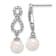 Rhodium Over 14K White Gold 7-8mm White Akoya Cultured Pearl and 0.40ctw
Diamond Post Earrings