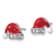 Rhodium Over Sterling Silver Enamel/Crystal Santa Hat Post Earrings