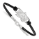 Rhodium Over Sterling Silver NHL LogoArt Colorado Avalanche Leather Bracelet