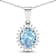 1.05ctw 14K White Gold Oval Aquamarine and White Diamond Pendant with 18
inch Cable Chain