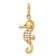 10k Yellow Gold Polished Cubic Zirconia Seahorse Charm