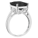 10x8mm Emerald Cut Black Onyx Rhodium Over Sterling Silver Ring