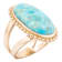 Barse Turquoise Oval-Cut Statement Ring In Bronze