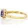 Tanzanite Oval And Round With White Zircon Ring In 18K Gold Over
Sterling Silver 0.86ctw