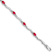 Rhodium Over 10k White Gold Diamond and Red Ruby Bracelet