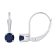 4mm Round Sapphire Rhodium Over 14k White Gold Drop Earrings