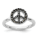 Rhodium Over Sterling Silver Stackable Expressions Marcasite Peace Sign Ring
