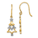 14K Yellow Gold and Rhodium Over 14K Gold Diamond Christmas Tree Dangle Earrings