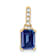 10k Yellow Gold 1 ctw Lab Created Sapphire and Accent Diamond Pendant