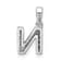 14K White Gold Diamond Letter N Initial with Bail Pendant