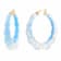 14K Yellow Gold Over Sterling Silver Acrylic and Hand Painted Enamel
Bamboo Illusion Hoops- Ice Blue