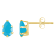 6x4mm Pear Shape Turquoise 10k Yellow Gold Stud Earrings