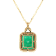 5.92 Ctw Emerald and 0.30 Ctw White Diamond Pendant in 14K YG