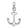 Rhodium Over Sterling Silver Polished 3D Anchor Pendant