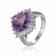 Checkerboard Square Cushion Cut Amethyst with White Topaz Accents
Sterling Silver Halo Ring