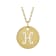 14K Yellow Gold Pisces Zodiac Disc Pendant With Chain