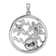 Rhodium Over Sterling Silver Antiqued Round Crystal Sealife Pendant