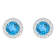 7mm Round Swiss Blue Topaz And White Topaz Accent Rhodium Over Sterling
Silver Halo Stud Earrings