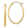 14k Yellow Gold 1 1/8" Diamond-Cut Oval Hoop Earrings
