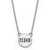 Rhodium Over Sterling Silver LogoArt Pi Beta Phi Small Enamel Pendant Necklace