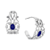 Silver Tone Filigree With Enamel Oval Hoop Earrings