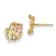 10k Yellow Gold with 12k Rose Gold and 12k Green Gold Accent Diamond
Leaves Stud Earrings