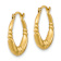14k Yellow Gold Polished and Textured 11/16" Hoop Earrings