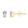 5x3mm Oval White Topaz 14k Yellow Gold Stud Earrings