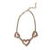 Gold Tone, AB Rose Crystal Heart Necklace.