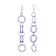 Rhodium Over Sterling Silver Purple Acrylic Circle Links Drop and Dangle Earrings