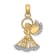 14k Yellow Gold and Rhodium Over 14k Yellow Gold Polished Textured Angel
with Faith Charm