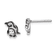 Rhodium Over Sterling Silver Polished Enamel Penguin Post Earrings