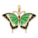 14k Yellow Gold Multi-Colored Enameled Butterfly Pendant