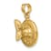 14k Yellow Gold Textured 3D Sunhat with Sunglasses Charm