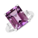 Amethyst with White Zircon Accents Rhodium Over Sterling Silver
Statement Ring, 5.96ctw