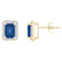 7x5mm Emerald Cut Created Sapphire And Created White Sapphire 10k Yellow
Gold Stud Earrings