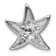 Rhodium Over Sterling Silver Lab Created Blue Opal Starfish Slide Pendant