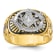10K Two-Tone Yellow and White Gold Men's Textured and Enameled Masonic
Blue Lodge Ring