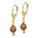 14K Yellow Gold 5-6mm Semi-round Coffee Brown Freshwater Cultured Pearl
Leverback Earrings