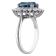 Sterling Silver Oval London Blue Topaz, Lab Created Sapphire and White
Sapphire Ring 4.0ctw