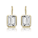 CZ Baguette Drop Earrings In 14K Gold Over Sterling Silver