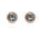 Aquamarine Round 18K Rose Gold Over Sterling Silver Women's Button
Earrings, 1.41ctw