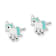 Rhodium Over Sterling Silver Enamel Unicorn Post Earrings