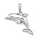 Rhodium Over 14k White Gold 3D Puffed Dolphin Pendant