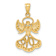 14k Two-tone Gold Textured Love Angel Pendant