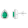 7x5mm Pear Shape Created Emerald And Created White Sapphire 10k White
Gold Halo Stud Earrings